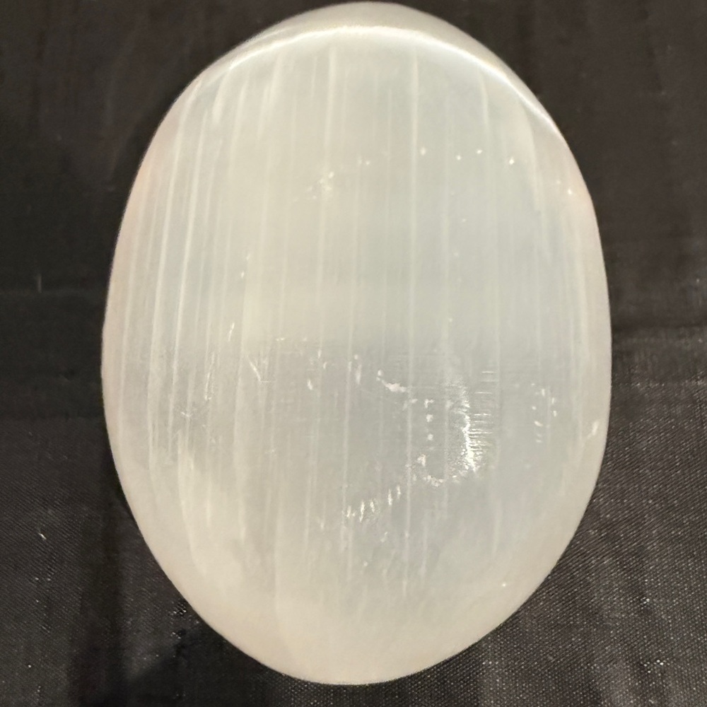 White Selenite Palm Stone